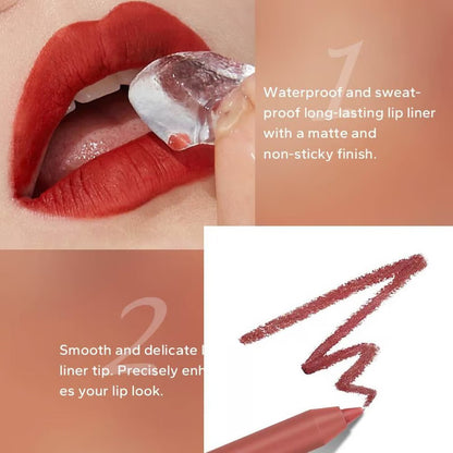 Waterproof Matte Lip Liner with Built-In Sharpener